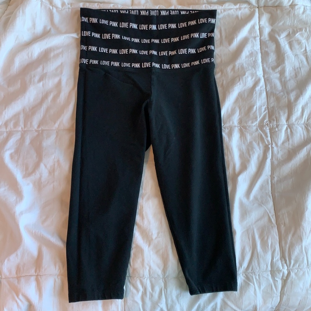 Foldable waist PINK cropped leggings